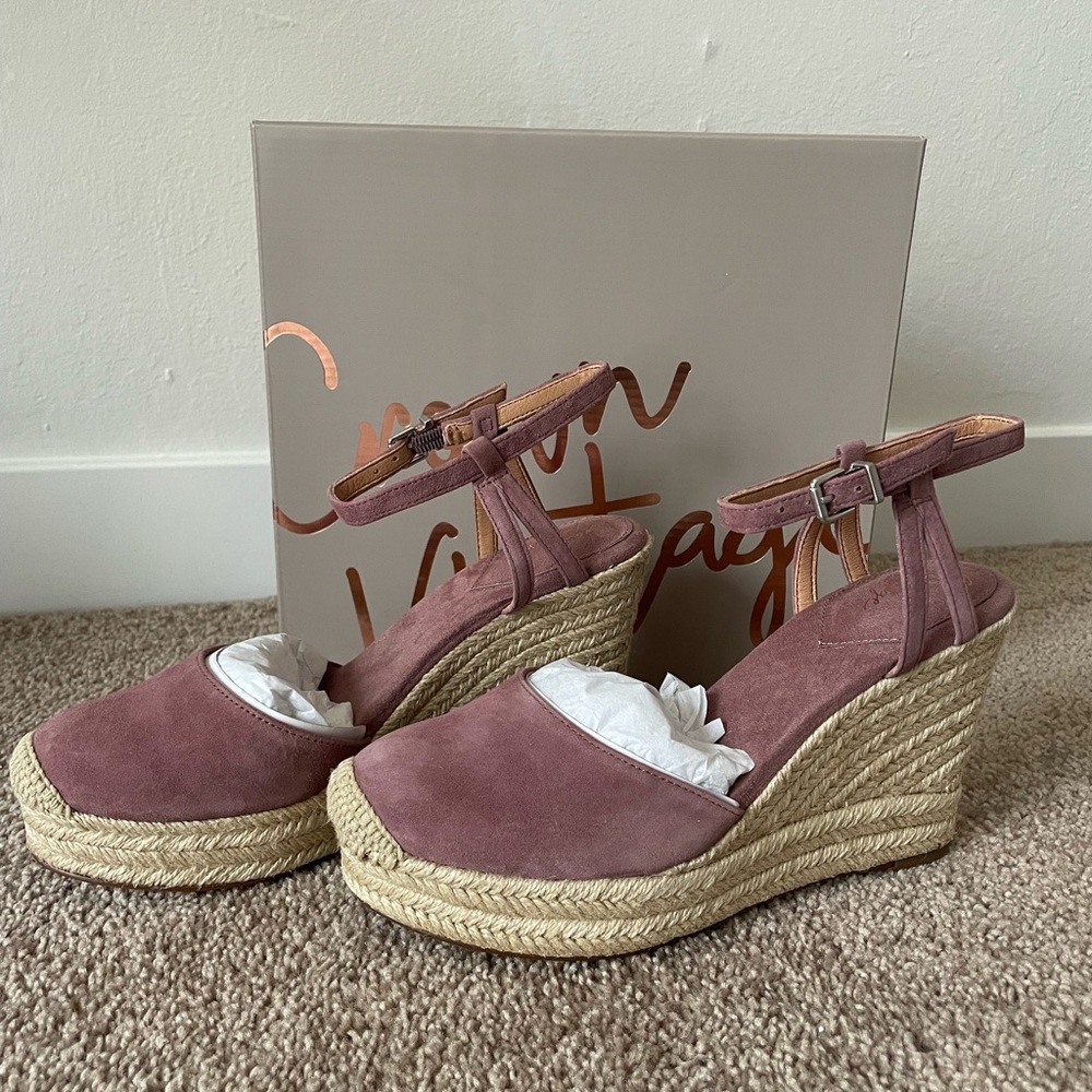 Crown Vintage Mauve Suede Wedge Sandals